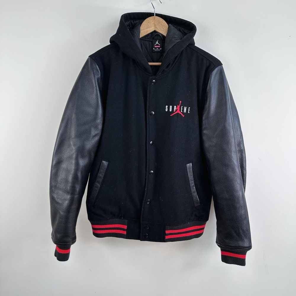 Supreme x Nike Air Jordan Collaboration Varsity Jacket